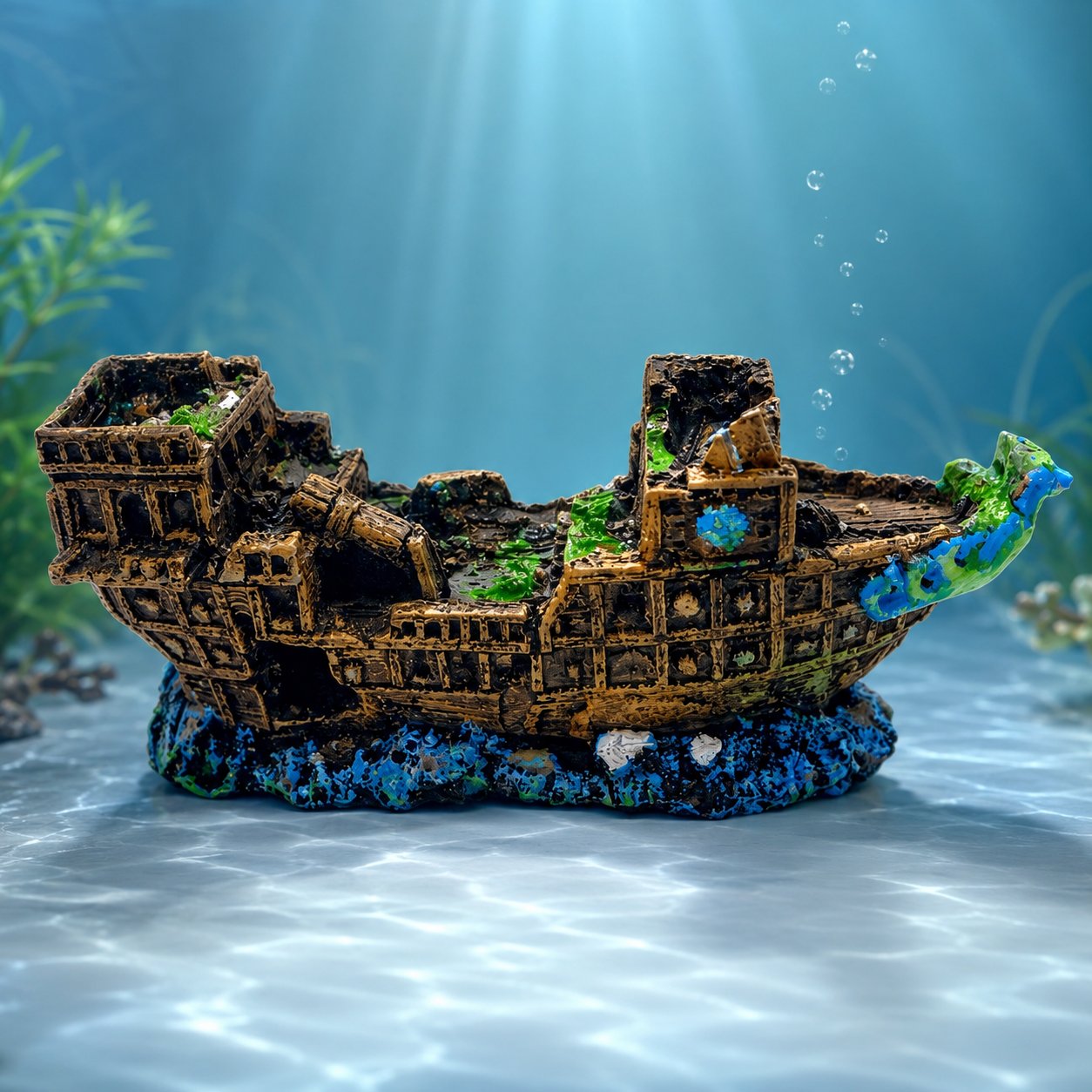 Barco de resina para acuario Grande