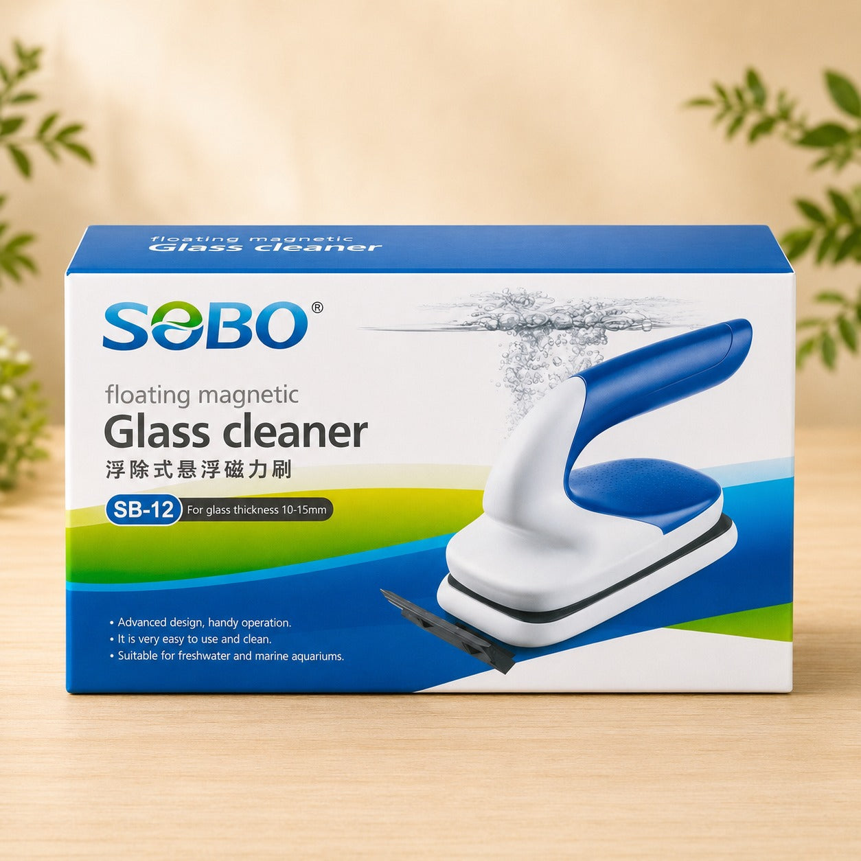 Limpiavidrios magnético flotante SOBO SB-12 para acuario