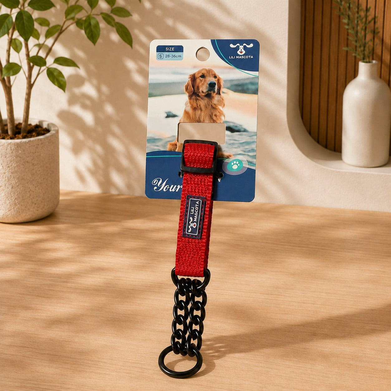 Collar regulable con cadena para perros