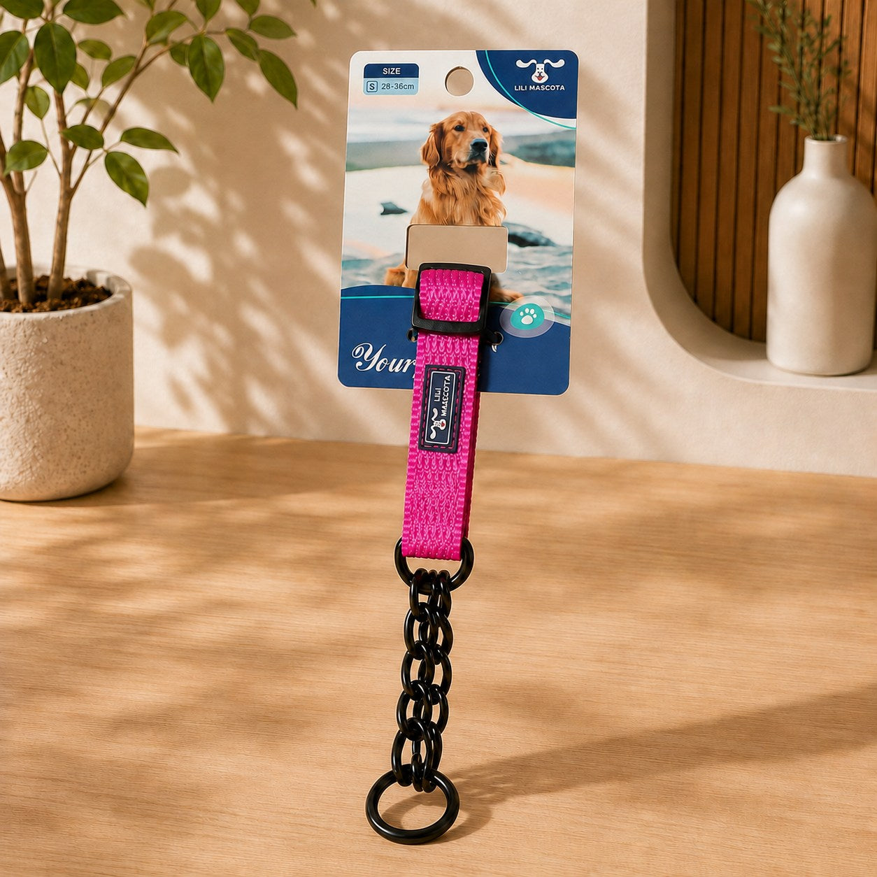Collar regulable con cadena para perros