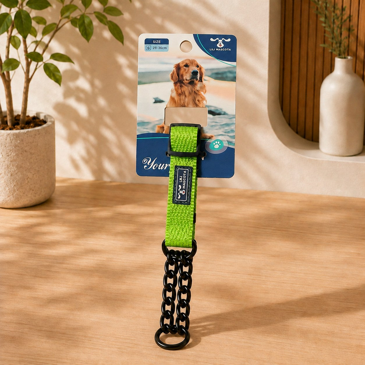 Collar regulable con cadena para perros