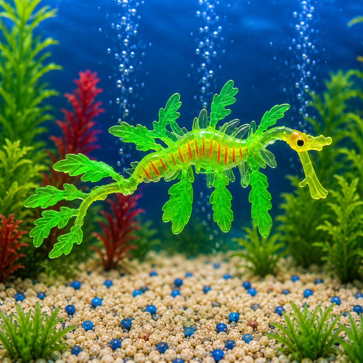 Dragón marino fluorescente para pecera